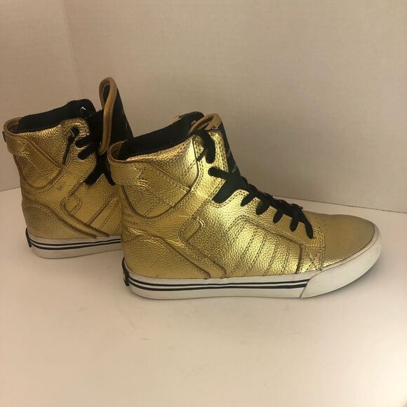 Gold Supra Muska high top sneakers, size 5 - Picture 12 of 13